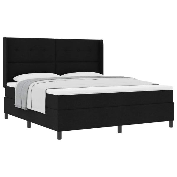 Boxspringbett mit Matratze Schwarz 180x200 cm Stoff