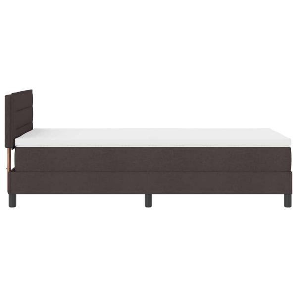 Bettgestell mit Matratze Dunkelbraun Stoff 90 x 200 cm Bett