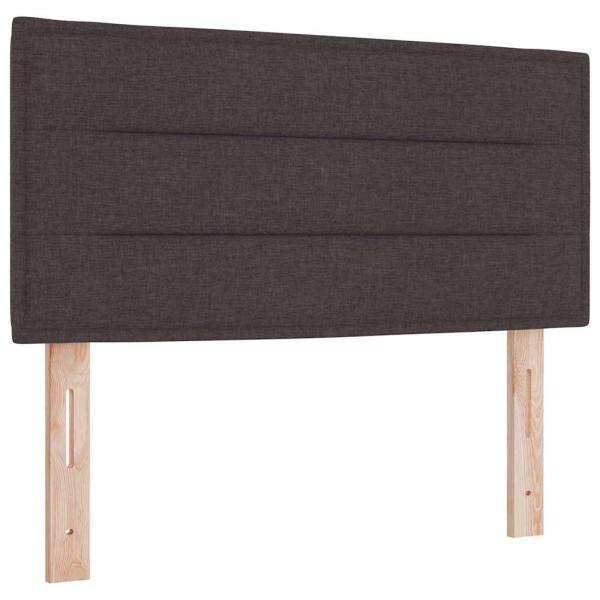 Bettgestell mit Matratze Dunkelbraun Stoff 90 x 200 cm Bett