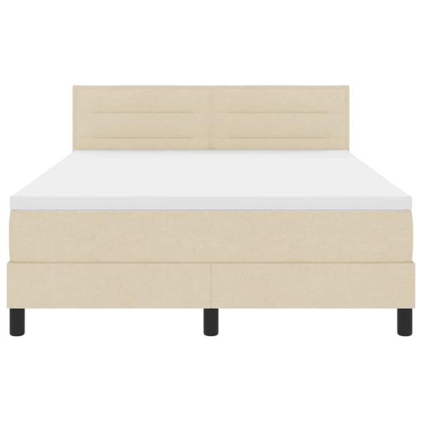 Bettgestell mit Matratze Beige Stoff 160 x 200 cm Bettmatratze
