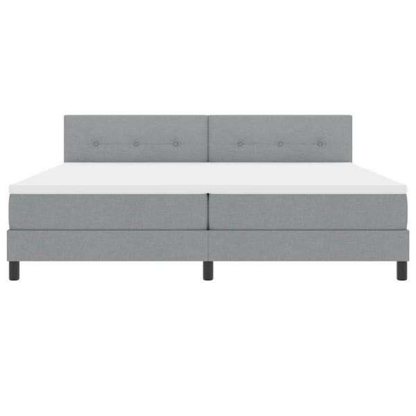 Bettgestell mit Matratze Hellgrau Stoff 200 x 200 cm Bettmatratze