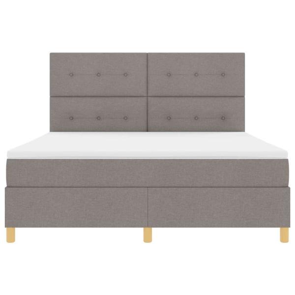 Bettgestell mit Matratze Taupe Stoff 180 x 200 cm Bettgestell