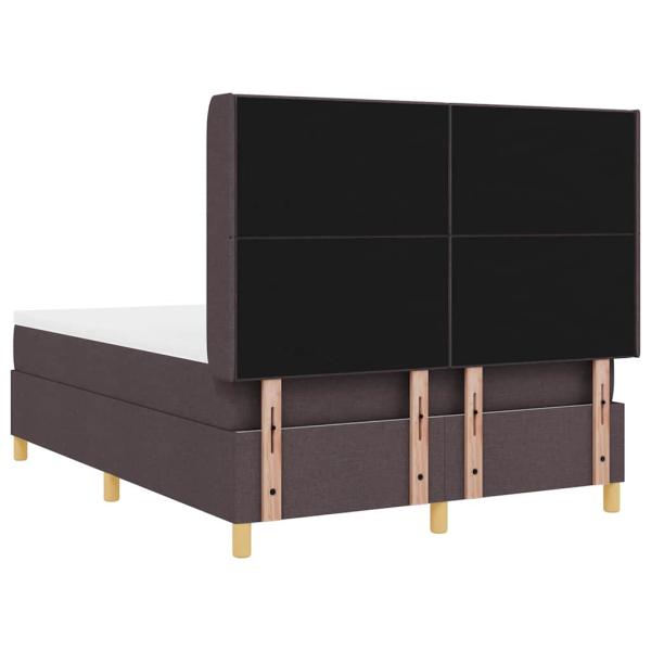 Boxspringbett mit Matratze & LED Dunkelbraun 140x190 cm Stoff
