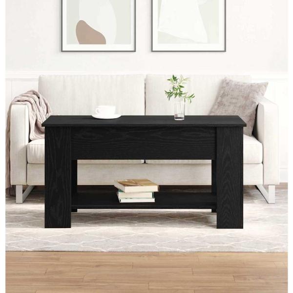 ARDEBO.de - Schwarzer Eichen-Couchtisch - 101x49x52 cm Aus engineered Wood