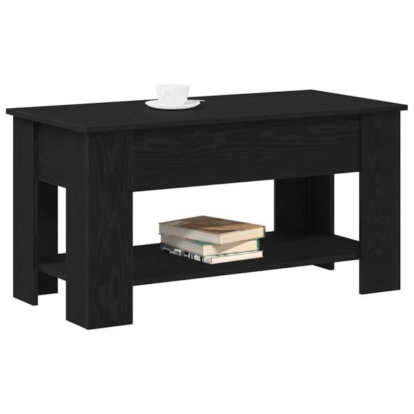 Schwarzer Eichen-Couchtisch - 101x49x52 cm Aus engineered Wood