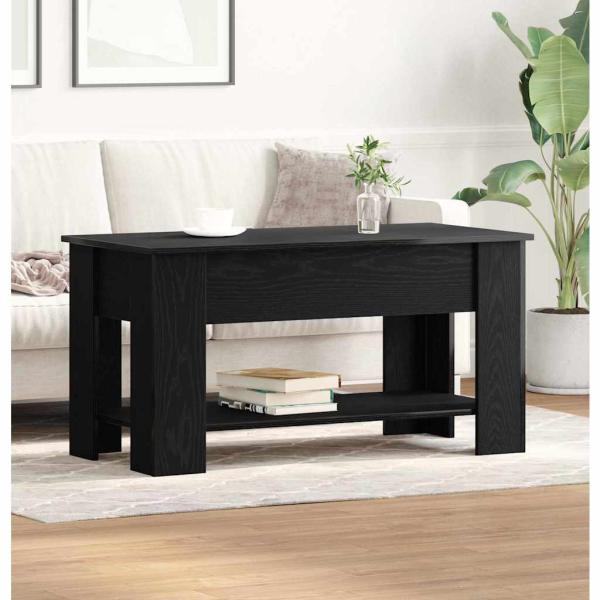 Schwarzer Eichen-Couchtisch - 101x49x52 cm Aus engineered Wood