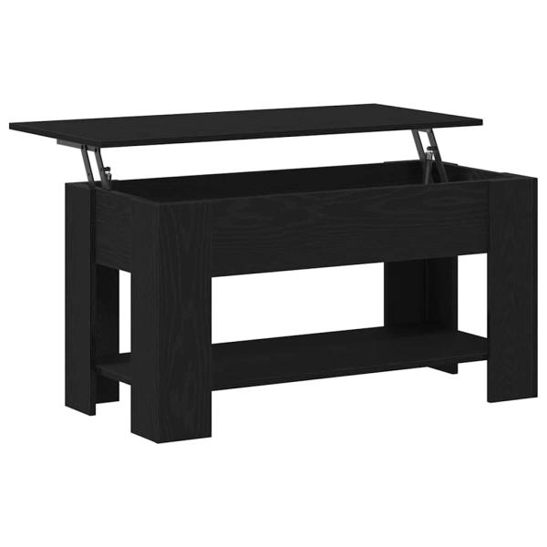 Schwarzer Eichen-Couchtisch - 101x49x52 cm Aus engineered Wood
