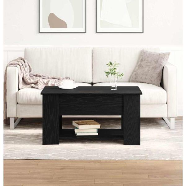 ARDEBO.de - Schwarzer Eichencouchtisch 79x49x41 cm aus Holzwerkstoff