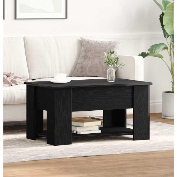 Schwarzer Eichencouchtisch 79x49x41 cm aus Holzwerkstoff