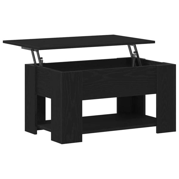Schwarzer Eichencouchtisch 79x49x41 cm aus Holzwerkstoff