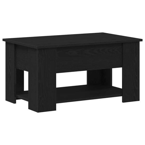 Schwarzer Eichencouchtisch 79x49x41 cm aus Holzwerkstoff