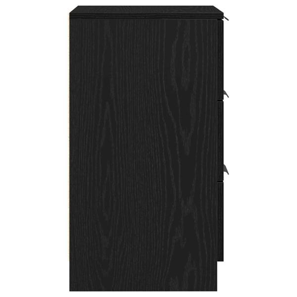 Nachttische 2er Set Schwarze Eiche 40x65x65 cm Aus Holzwerkstoff
