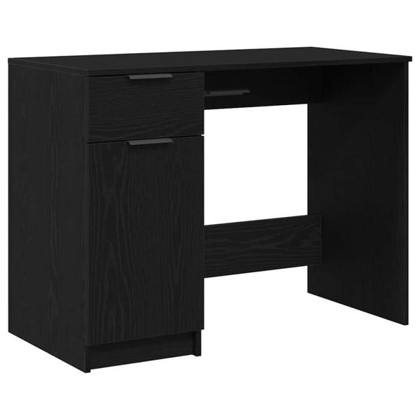 Schwarzer Eichen-Schreibtisch - 100x50x75 cm - Aus Holzwerkstoff