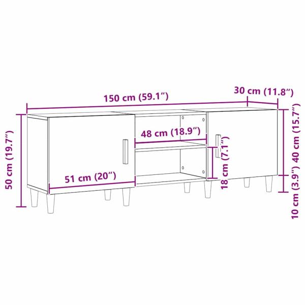 TV-Schrank aus Artisan Eiche - 150x30x50 cm - Hergestellt aus Holzwerkstoffen