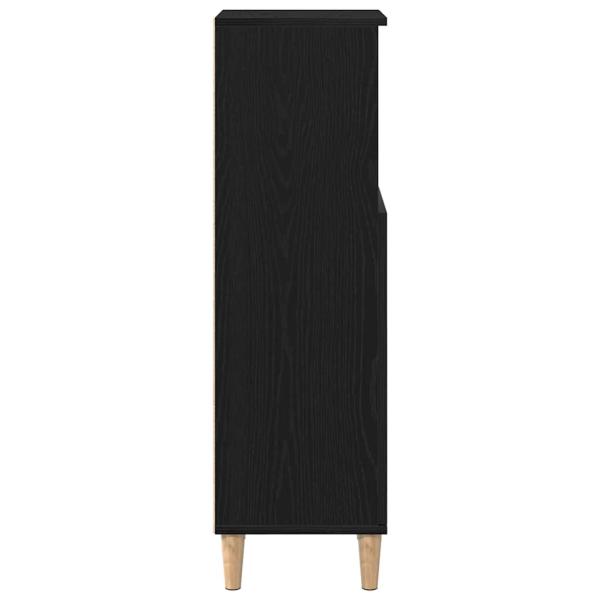 Badezimmer Schrank Schwarz Eiche 30x30x100 cm Holzwerkstoff
