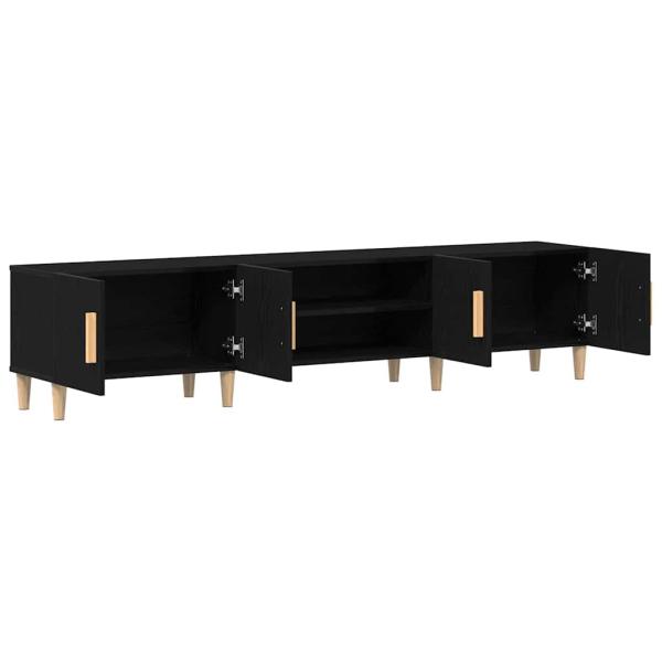 TV Schrank Schwarz Eiche 180x31,5x40 cm Holzwerkstoff