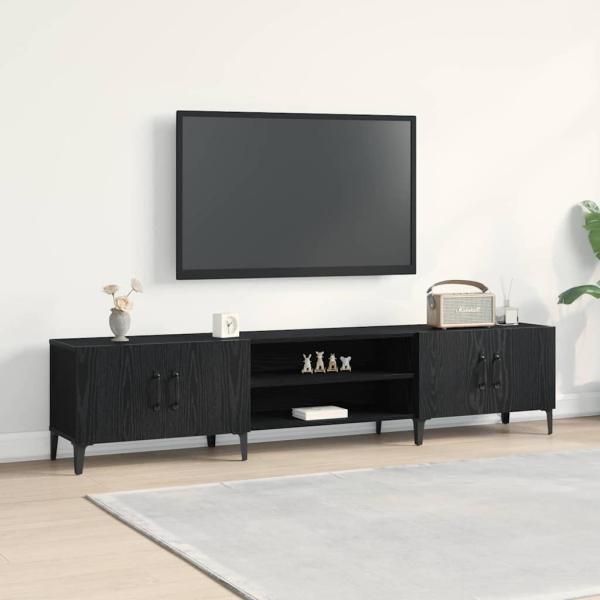 ARDEBO.de - TV Schrank Schwarz Eiche 180x31,5x40 cm Technische Holz