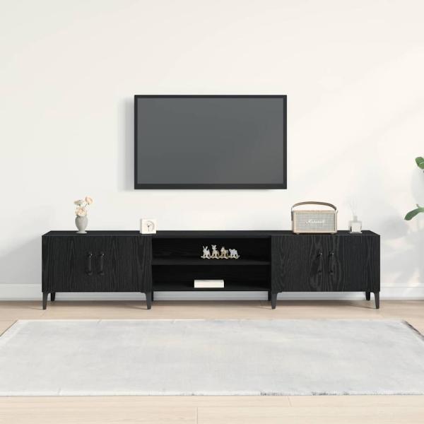 TV Schrank Schwarz Eiche 180x31,5x40 cm Technische Holz