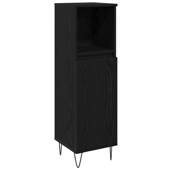 ARDEBO.de - Badezimmer Schrank Schwarze Eiche 30x30x100 cm Holzwerkstoff