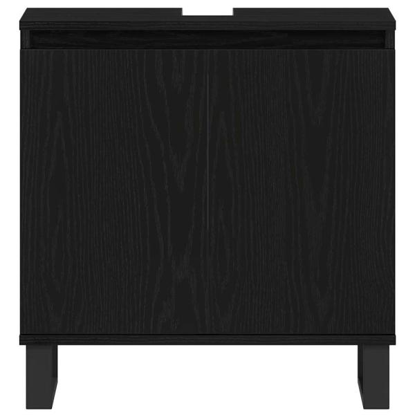 Waschbeckenunterschrank Schwarz Eiche 58x33x60 cm Holzwerkstoff