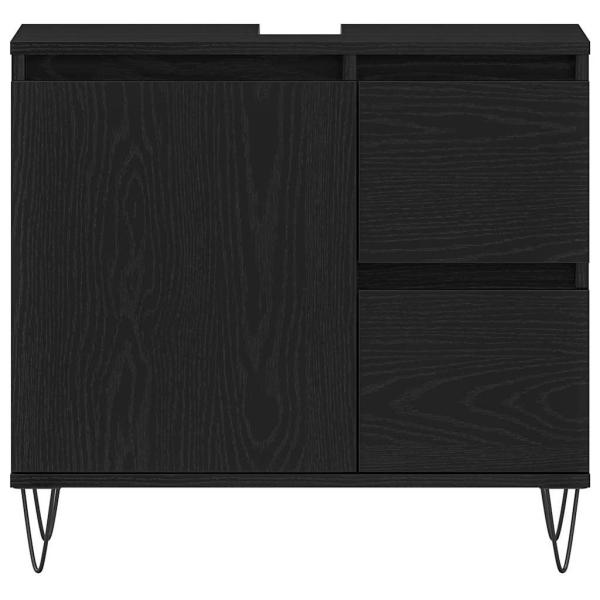 Waschbeckenunterschrank Schwarz Eiche 65x33x60 cm Spanplatte