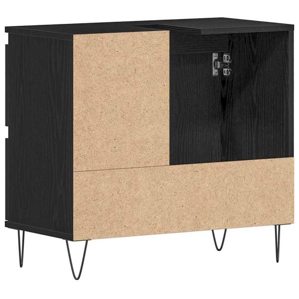 Waschbeckenunterschrank Schwarz Eiche 65x33x60 cm Spanplatte