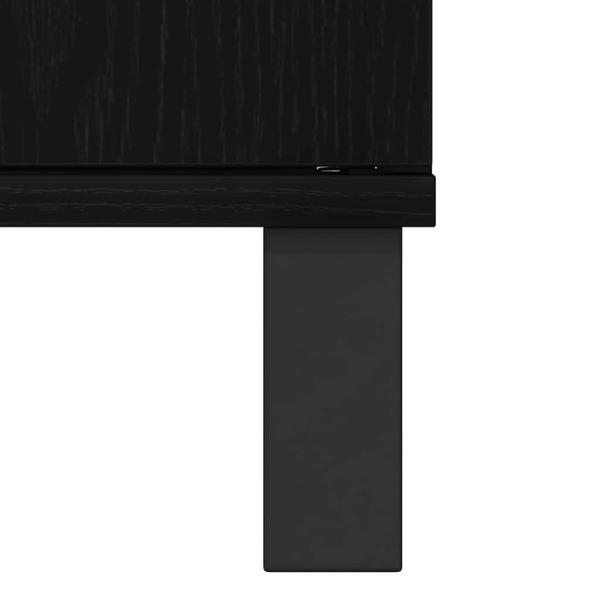 Waschbeckenschrank mit Tür Schwarz Eichen-Optik 65 x 33 x 60 cm