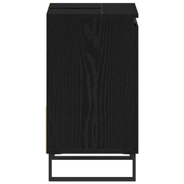 Waschbeckenschrank mit Tür Schwarz Eichen-Optik 65 x 33 x 60 cm