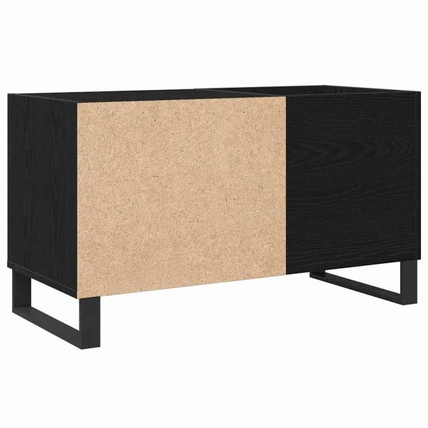 Plattenschrank Schwarz Eiche 84,5x38x48 cm Holzwerkstoff