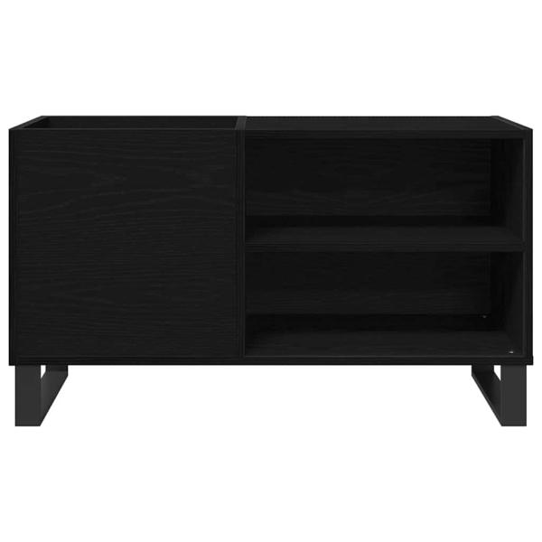 Plattenschrank Schwarz Eiche 84,5x38x48 cm Holzwerkstoff