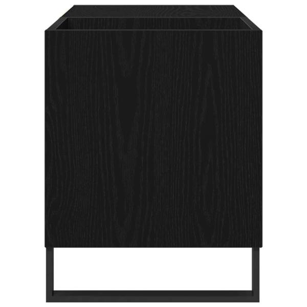 Plattenschrank Schwarz Eiche 84,5x38x48 cm Holzwerkstoff