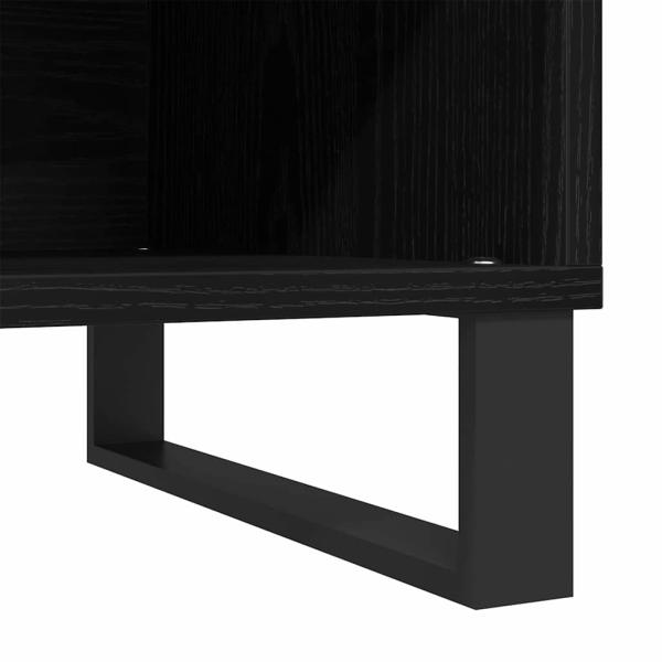 Plattenschrank Schwarz Eiche 84,5x38x48 cm Holzwerkstoff
