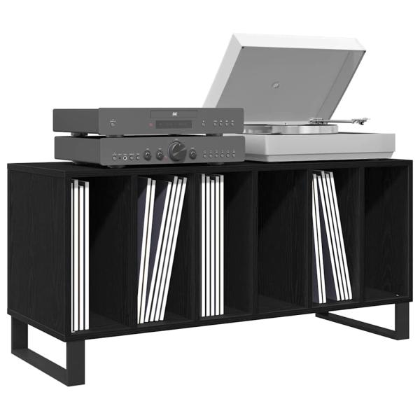 Record Cabinet Schwarz Eiche 100x38x48 cm Werkstoff