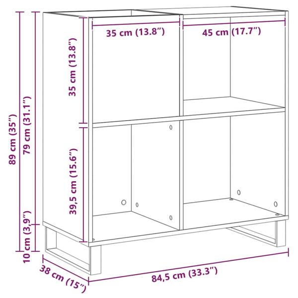 Record Cabinet Artisan Oak 84,5x38x89 cm Holzwerkstoff