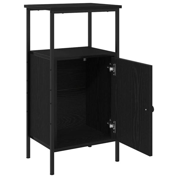 Nachttisch Schwarz Eiche 41x31x80 cm Holzwerkstoff