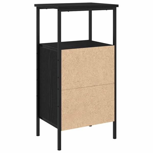 Nachttische 2 Stück Schwarz Eiche 41x31x80 cm Ingenieurohholz