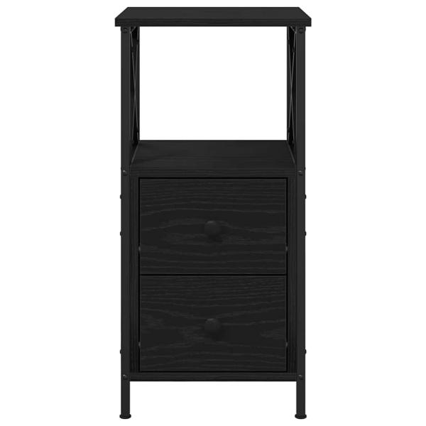 Nachttisch aus schwarzem Eichenholz 34x35,5x70 cm, Ingenieurlaminat