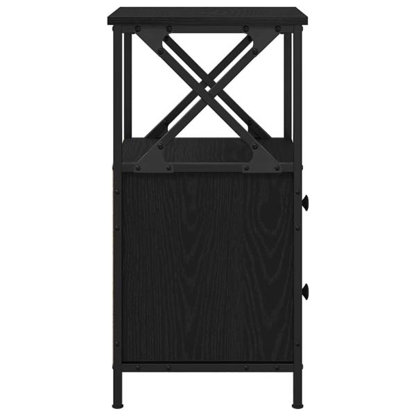 Nachttisch aus schwarzem Eichenholz 34x35,5x70 cm, Ingenieurlaminat