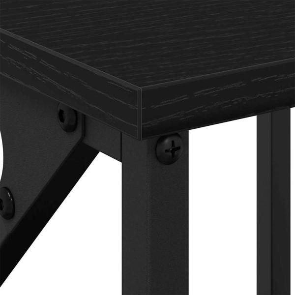 Nachttisch aus schwarzem Eichenholz 34x35,5x70 cm, Ingenieurlaminat