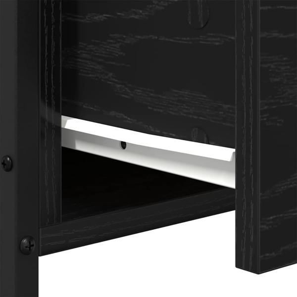 Nachttisch aus schwarzem Eichenholz 34x35,5x70 cm, Ingenieurlaminat