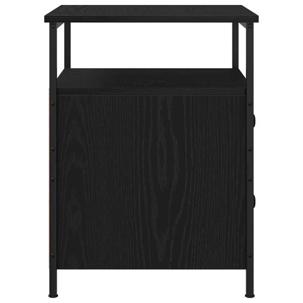 Nachttisch Schwarz Eiche 44x45x60 cm Holzwerkstoff und Stahl