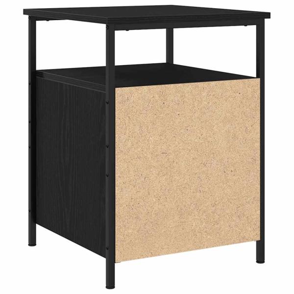 Nachttisch Schwarz Eiche 44x45x60 cm Holzwerkstoff und Stahl