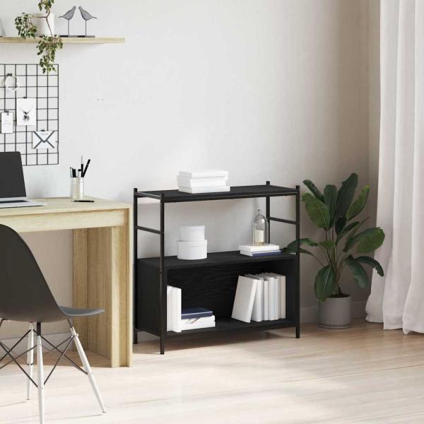 ARDEBO.de - Bücherregal Schwarz Eiche 80x30x78,5 cm Holzwerkstoff