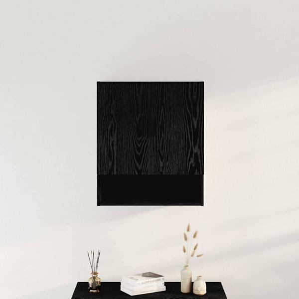 Wandschrank schwarz Eiche 60x31x70 cm Holzwerkstoff