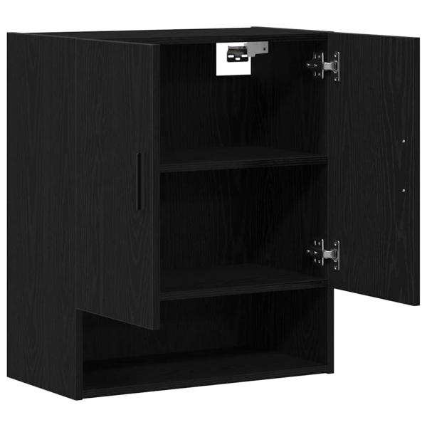 Wandschrank schwarz Eiche 60x31x70 cm Holzwerkstoff