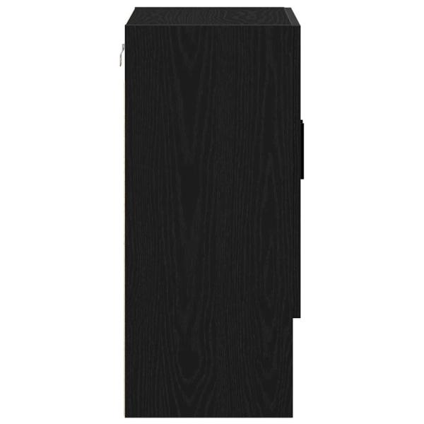 Wandschrank schwarz Eiche 60x31x70 cm Holzwerkstoff