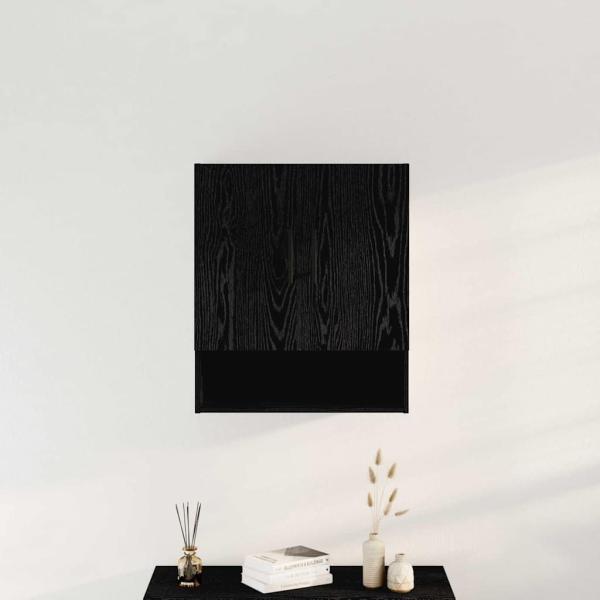 Wandregal Schwarz Eiche 60x31x70 cm Werkstoff