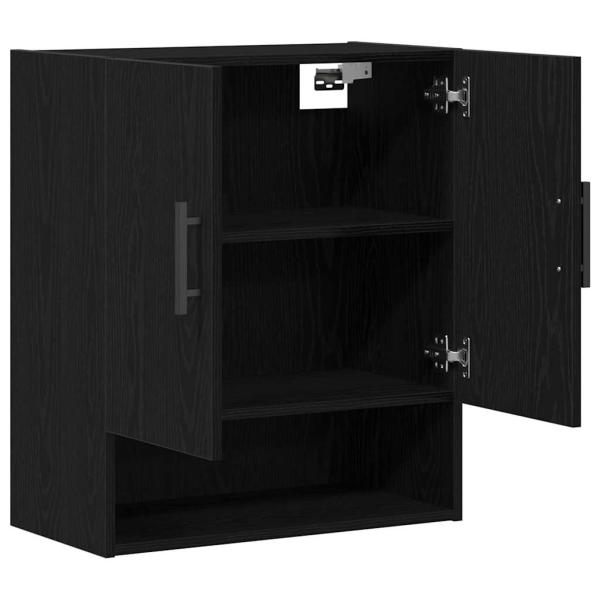 Wandregal Schwarz Eiche 60x31x70 cm Werkstoff