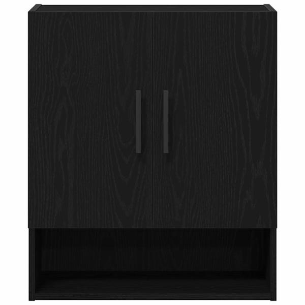 Wandregal Schwarz Eiche 60x31x70 cm Werkstoff
