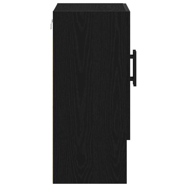 Wandregal Schwarz Eiche 60x31x70 cm Werkstoff